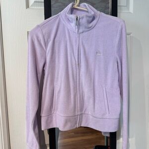 Juicy terry cloth purple zip up sweater